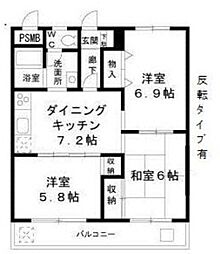 エントピアハウス 3DKの間取図画像