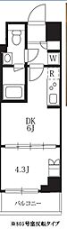 ハーモニーレジデンス♯095 1DKの間取図画像