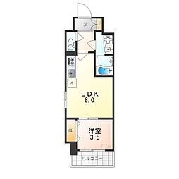 阪急京都本線 西京極駅 徒歩10分の賃貸マンション 5階1LDKの間取り