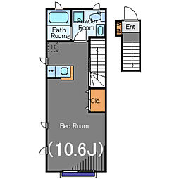 セレッソ目黒洗足 2階ワンルームの間取り