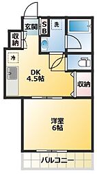 ドエル小竹向原 2階1DKの間取り