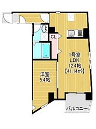 ミライズ南千住 4階1LDKの間取り