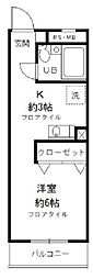 昭島コートエレガンスElle-E 1Kの間取図画像