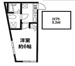 LaLuce江戸川 1Kの間取図画像