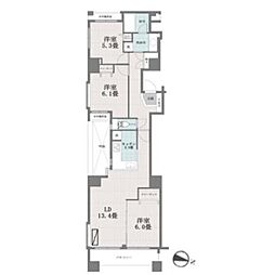 カスタリア本所吾妻橋 3LDKの間取図画像