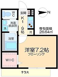 フラワーメゾン 1Kの間取図画像