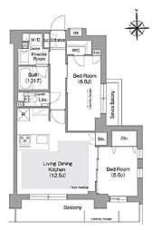 コンフォリア・リヴ文京護国寺 地下1階2LDKの間取り