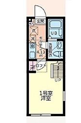 エバーグラス本厚木 1Kの間取図画像