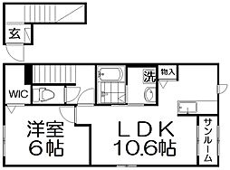 セレーノ渚西 1LDKの間取図画像