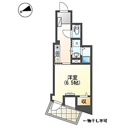 レジデンス明神町 4階1Kの間取り