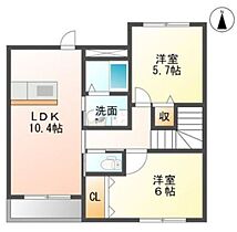 静岡県富士宮市大中里（賃貸アパート2LDK・2階・55.15㎡） その2