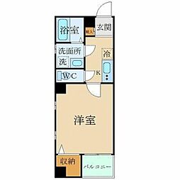 JR常磐線 松戸駅 徒歩6分の賃貸マンション 2階1Kの間取り