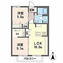 クレセント　エビス A0201 ｜ 広島県福山市神辺町大字川南3275-9（賃貸アパート2LDK・2階・48.84㎡） その2