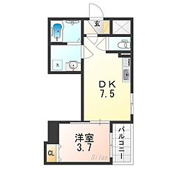 近鉄大阪線 弥刀駅 徒歩14分の賃貸アパート 3階1DKの間取り