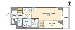 スタイリオフィット武蔵小杉II 1LDKの間取図画像