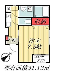 船橋市西船7丁目アパート 1Kの間取図画像