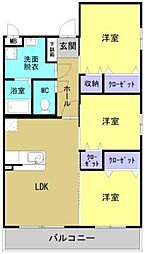 Ｂｅｒｒｙｔｓ大在 3階3LDKの間取り