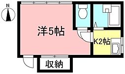 ミユキハイツ 1Kの間取図画像