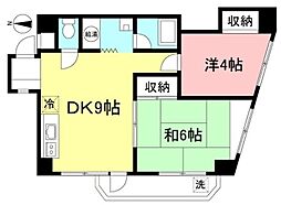 ハイツ北烏山 3階2DKの間取り