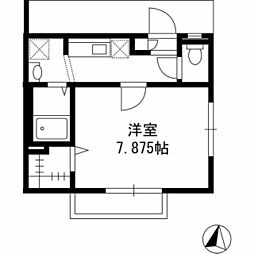セレ中目黒 1Kの間取図画像