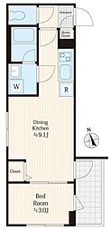 WELLSQUAREISM下高井戸 1DKの間取図画像
