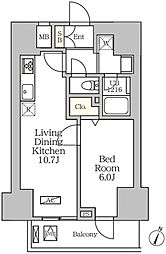 コートレジデンス南大塚 14階1LDKの間取り