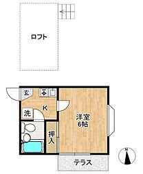 ハイムステップ 1Kの間取図画像