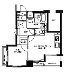 コンフォリア西早稲田 8階1LDKの間取り