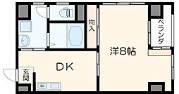 森ビル 1DKの間取図画像