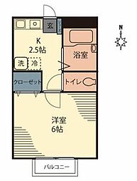 M.Tフラット 1Kの間取図画像
