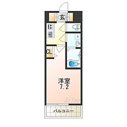 JR東海道・山陽本線 新大阪駅 徒歩13分の賃貸マンション 14階1Kの間取り