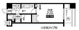 レジディア上野池之端 1Kの間取図画像