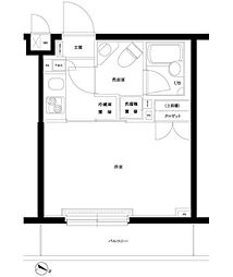 東急目黒線 西小山駅 徒歩6分の賃貸マンション 5階1Kの間取り