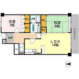 リヴィエールレジョン 2LDKの間取図画像