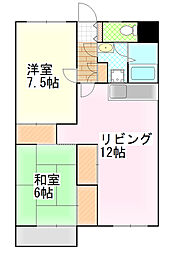 カーサビアンカ70 2LDKの間取図画像