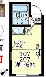 ユナイト田島グラッセルの杜 ワンルームの間取図画像
