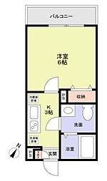 ルナモンド柏の葉 1階1Kの間取り