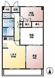エレガンスシャトー 3LDKの間取図画像