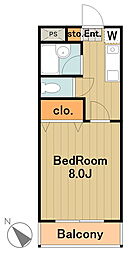 エルレアン 1Kの間取図画像