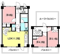 アバンダント2 3LDKの間取図画像