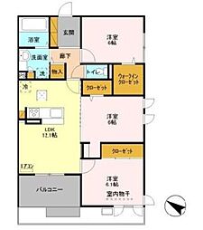 アンプルール 3LDKの間取図画像