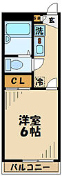 レオパレスクリナーレみなみ野 1Kの間取図画像