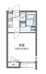 ウィル大和 1Kの間取図画像