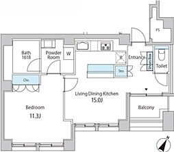 TKB高尾稲荷 6階1LDKの間取り