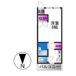 カサデルチルコ 1Kの間取図画像