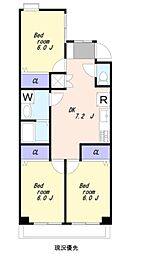 鹿島田ハウス 3DKの間取図画像
