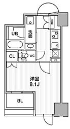 東神田テラスレジデンス 12階1Kの間取り