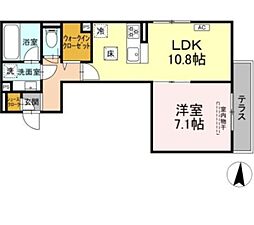 エミエール東成瀬 1LDKの間取図画像