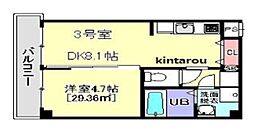 Campeones 1DKの間取図画像
