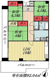JR総武線 本八幡駅 徒歩11分の賃貸マンション 3階3LDKの間取り
